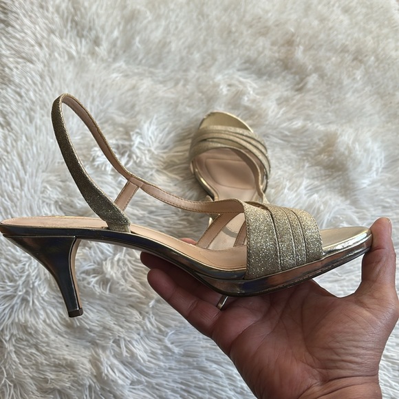 Women’s I. Miller Sz 10M platinum glitter embellished strap formal heel sandals - Picture 12 of 13